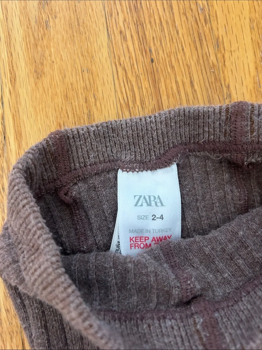 Lot 2 Zara Kids' Tights in Oatmeal and Brown